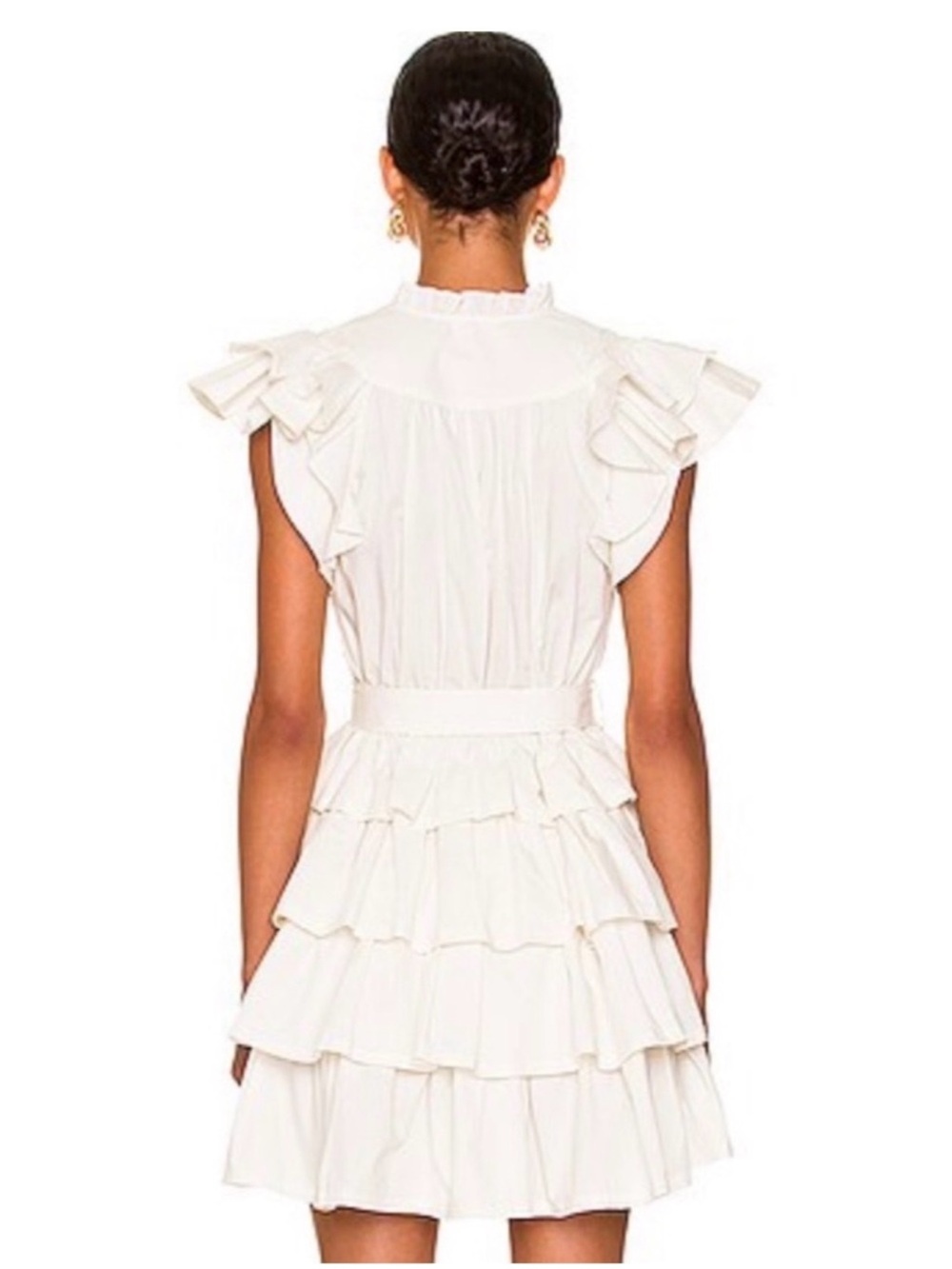 Ulla Johnson Lulua Tiered Ruffled Mini Dress in Bone size 6 - Picture 2 of 8